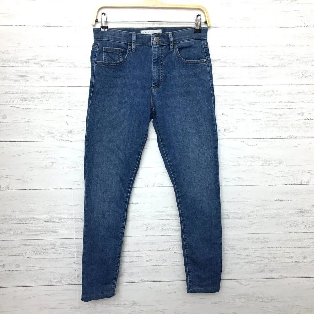 TopShop Women's Leigh Skinny Jeans Medium Wash Stretch size 28 length 27